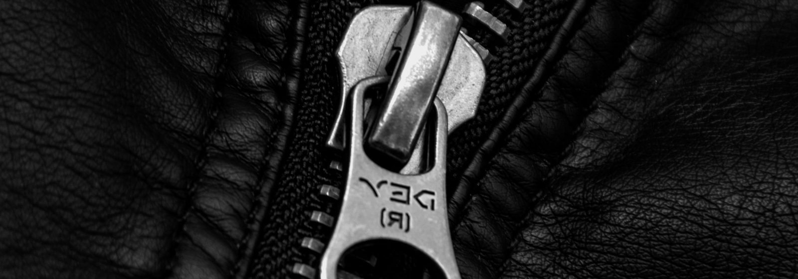 Zipper detail in black and white