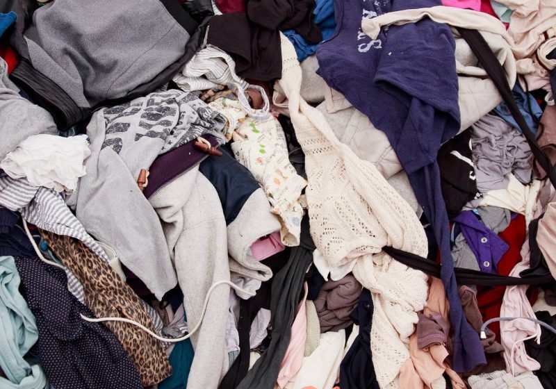 Pile of clothes for recycling