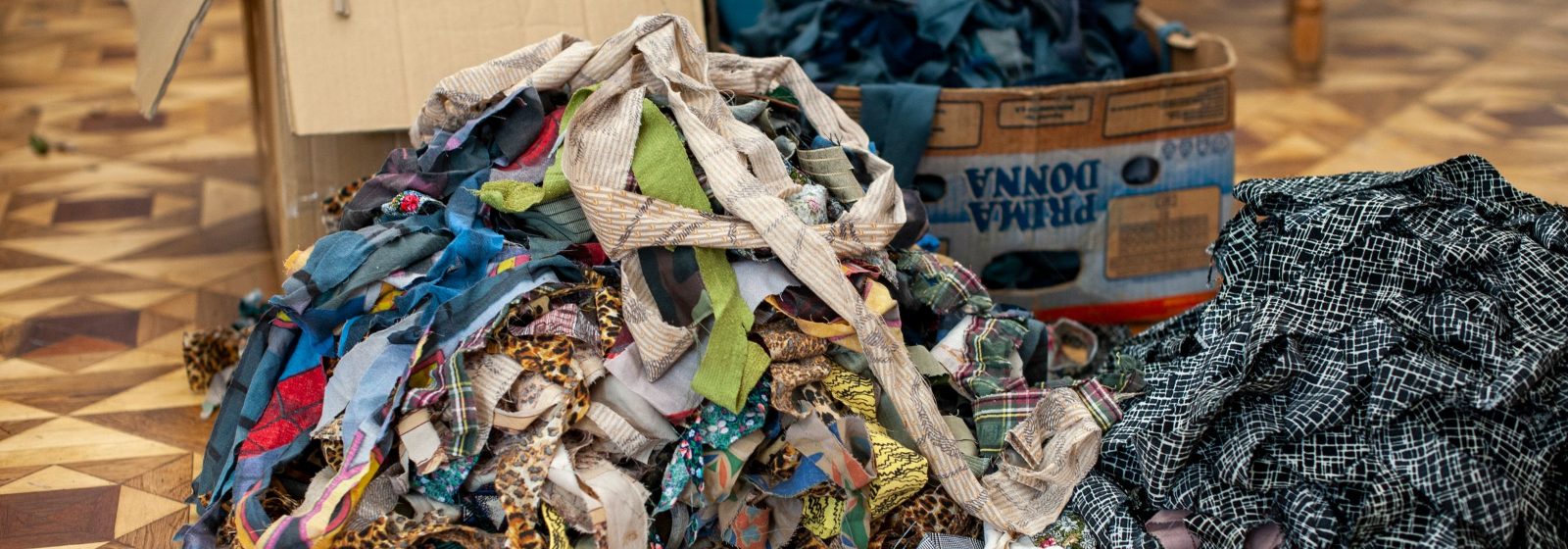 Shredded textile scraps