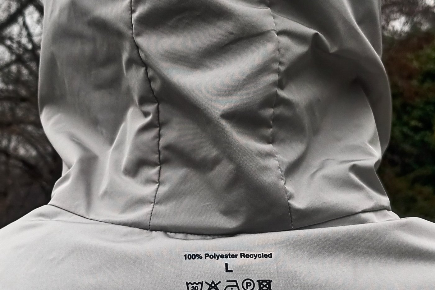 Care label: 100% recycled polyester, made in Italy